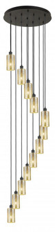 Crown Point - 12 Light - 24 inch - Matte Black - Multi Pendant (3442|126B-12P-BK-G434-7ME)