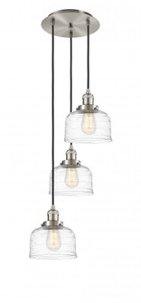 Cone - 3 Light - 14 inch - Brushed Satin Nickel - Cord hung - Multi Pendant (3442|113F-3P-SN-G713)