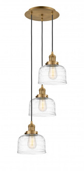 Cone - 3 Light - 14 inch - Brushed Brass - Cord hung - Multi Pendant (3442|113F-3P-BB-G713)