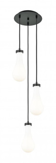 Owego - 3 Light - 13 inch - Matte Black - Multi Pendant (3442|113-451-1P-BK-G451-5GWH)