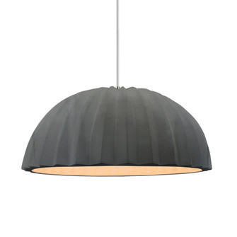 Pleated Dome 1-Light Pendant (254|CER-6633-GRY-NCKL-WTCD)