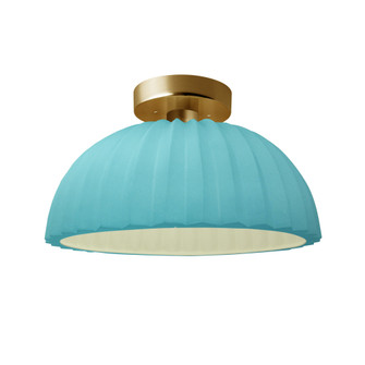 Pleated Dome Semi-Flush (254|CER-6623-RFPL-BRSS-LED1-700)