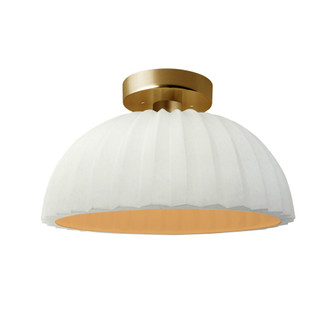 Pleated Dome Semi-Flush (254|CER-6623-MTGD-BRSS-LED1-700)