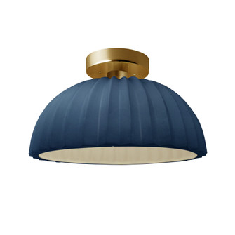 Pleated Dome Semi-Flush (254|CER-6623-MID-BRSS)
