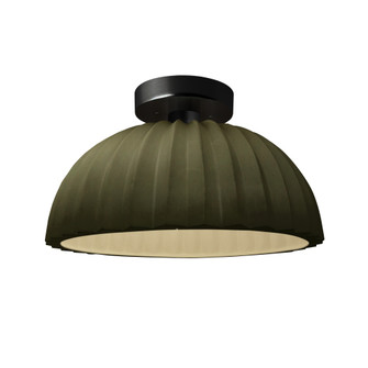 Pleated Dome Semi-Flush (254|CER-6623-MGRN-MBLK-LED1-700)