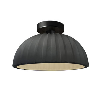 Pleated Dome Semi-Flush (254|CER-6623-GRY-MBLK-LED1-700)