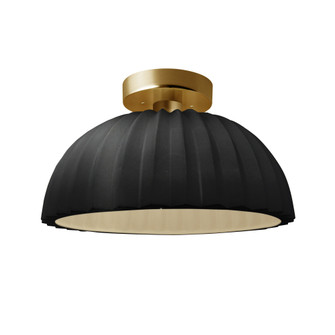 Pleated Dome Semi-Flush (254|CER-6623-CRB-BRSS-LED1-700)