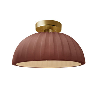 Pleated Dome Semi-Flush (254|CER-6623-CLAY-BRSS-LED1-700)