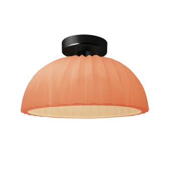 Pleated Dome Semi-Flush (254|CER-6623-BSH-MBLK-LED1-700)