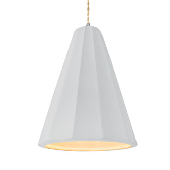 Tall Fluted 1-Light Pendant (254|CER-6607-WHT-NCKL-BEIG-TWST)