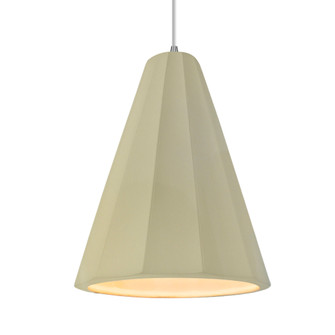 Tall Fluted 1-Light Pendant (254|CER-6607-VAN-NCKL-WTCD-LED1-700)