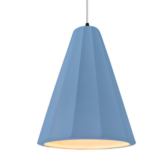 Tall Fluted 1-Light Pendant (254|CER-6607-SKBL-MBLK-WTCD-LED1-700)