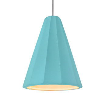 Tall Fluted 1-Light Pendant (254|CER-6607-RFPL-CROM-RIGID-LED1-700)