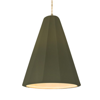 Tall Fluted 1-Light Pendant (254|CER-6607-MGRN-ABRS-BEIG-TWST-LED1-700)