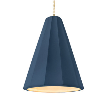 Tall Fluted 1-Light Pendant (254|CER-6607-MDMT-ABRS-BEIG-TWST)
