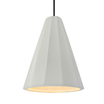Tall Fluted 1-Light Pendant (254|CER-6607-MAT-MBLK-RIGID-LED1-700)