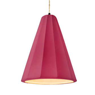 Tall Fluted 1-Light Pendant (254|CER-6607-CRSE-MBLK-BEIG-TWST-LED1-700)