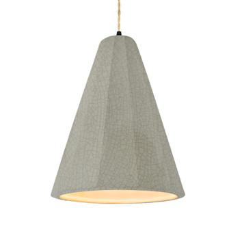 Tall Fluted 1-Light Pendant (254|CER-6607-CKC-MBLK-BEIG-TWST)