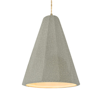 Tall Fluted 1-Light Pendant (254|CER-6607-CKC-ABRS-BEIG-TWST-LED1-700)