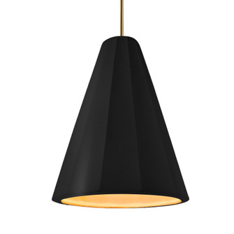 Tall Fluted 1-Light Pendant (254|CER-6607-CBGD-ABRS-RIGID-LED1-700)