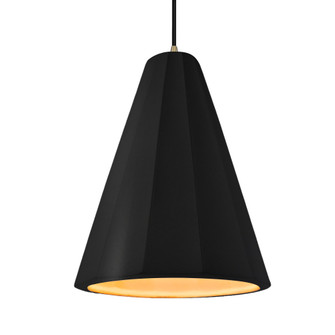 Tall Fluted 1-Light Pendant (254|CER-6607-CBGD-ABRS-BKCD)