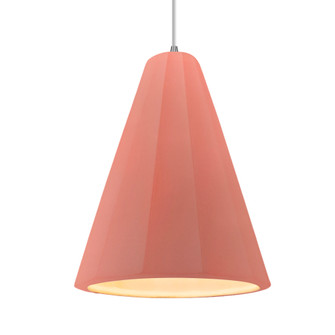 Tall Fluted 1-Light Pendant (254|CER-6607-BSH-NCKL-WTCD)