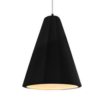 Tall Fluted 1-Light Pendant (254|CER-6607-BLK-DBRZ-WTCD)