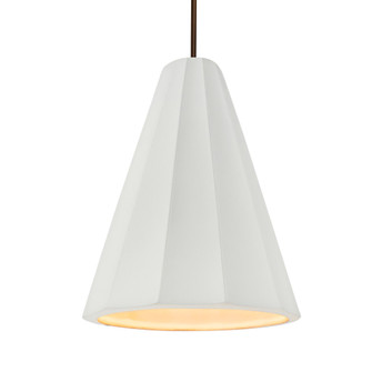 Tall Fluted 1-Light Pendant (254|CER-6607-BIS-DBRZ-RIGID-LED1-700)