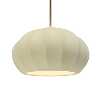 Oval Fluted 1-Light Pendant (254|CER-6605-VAN-ABRS-RIGID)