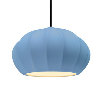 Oval Fluted 1-Light Pendant (254|CER-6605-SKBL-CROM-BKCD-LED1-700)