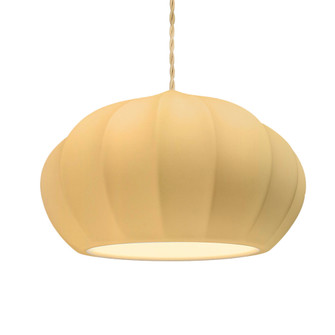 Oval Fluted 1-Light Pendant (254|CER-6605-MYLW-MBLK-BEIG-TWST-LED1-700)