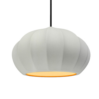 Oval Fluted 1-Light Pendant (254|CER-6605-MTGD-MBLK-BKCD-LED1-700)