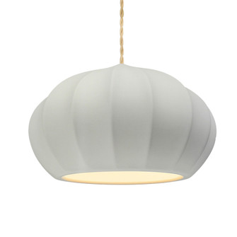 Oval Fluted 1-Light Pendant (254|CER-6605-MAT-NCKL-BEIG-TWST)