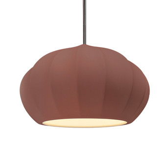 Oval Fluted 1-Light Pendant (254|CER-6605-CLAY-NCKL-RIGID)