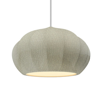 Oval Fluted 1-Light Pendant (254|CER-6605-CKC-NCKL-WTCD-LED1-700)
