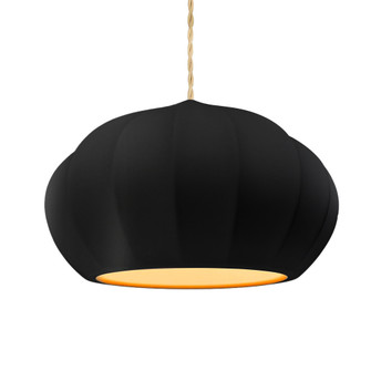 Oval Fluted 1-Light Pendant (254|CER-6605-CBGD-ABRS-BEIG-TWST)