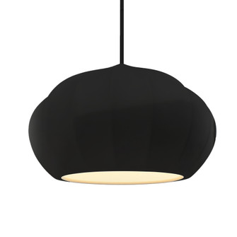 Oval Fluted 1-Light Pendant (254|CER-6605-BKMT-CROM-BKCD)