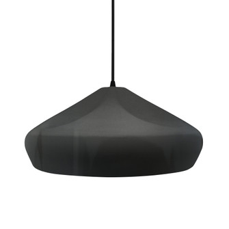 Large Crease 1-Light Pendant (254|CER-6595-GRY-MBLK-BKCD)