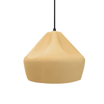 Small Crease 1-Light Pendant (254|CER-6590-MYLW-MBLK-BKCD-LED1-700)