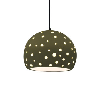 Perforated Large Globe LED 1-Light Pendant (254|CER-6585-MGRN-MBLK-BKCD-LED1-700)