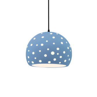 Perforated Medium Globe 1-Light Pendant (254|CER-6583-SKBL-MBLK-BKCD-LED1-700)