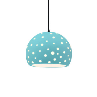Perforated Medium Globe 1-Light Pendant (254|CER-6583-RFPL-MBLK-BKCD-LED1-700)