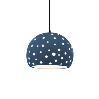 Perforated Medium Globe 1-Light Pendant (254|CER-6583-MID-MBLK-BKCD)