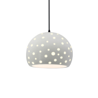 Perforated Medium Globe 1-Light Pendant (254|CER-6583-MAT-MBLK-BKCD-LED1-700)