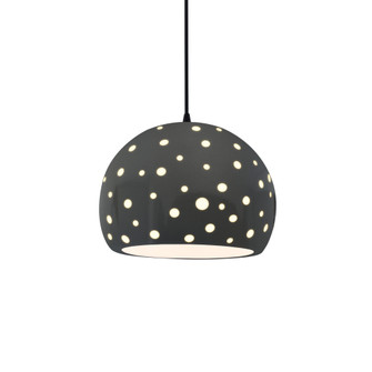 Perforated Medium Globe 1-Light Pendant (254|CER-6583-GRY-MBLK-BKCD)