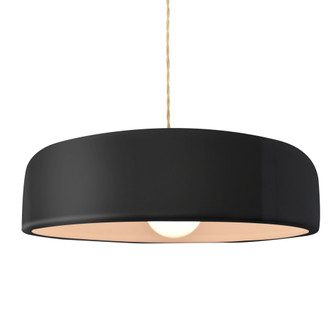 Large Spire 1-Light Pendant (254|CER-6575-BLK-MBLK-BEIG-TWST)