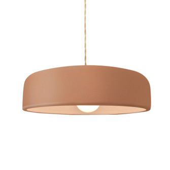 Medium Spire 1-Light Pendant (254|CER-6573-ADOB-BRSS-BEIG-TWST)