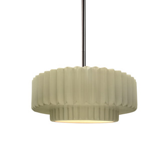 Small Tier Pleated 1-Light Pendant (254|CER-6550-VAN-NCKL-RIGID)