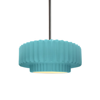 Small Tier Pleated 1-Light Pendant (254|CER-6550-RFPL-NCKL-RIGID-LED1-700)