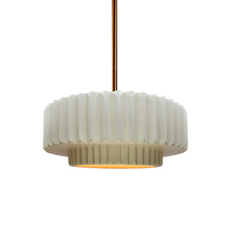Small Tier Pleated 1-Light Pendant (254|CER-6550-MTGD-BRSS-RIGID-LED1-700)